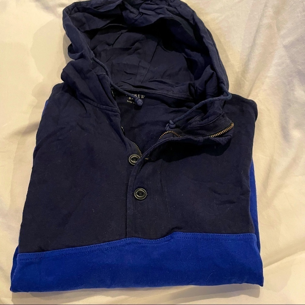J. Crew Zipper/Button Hoodie Sweatshirt